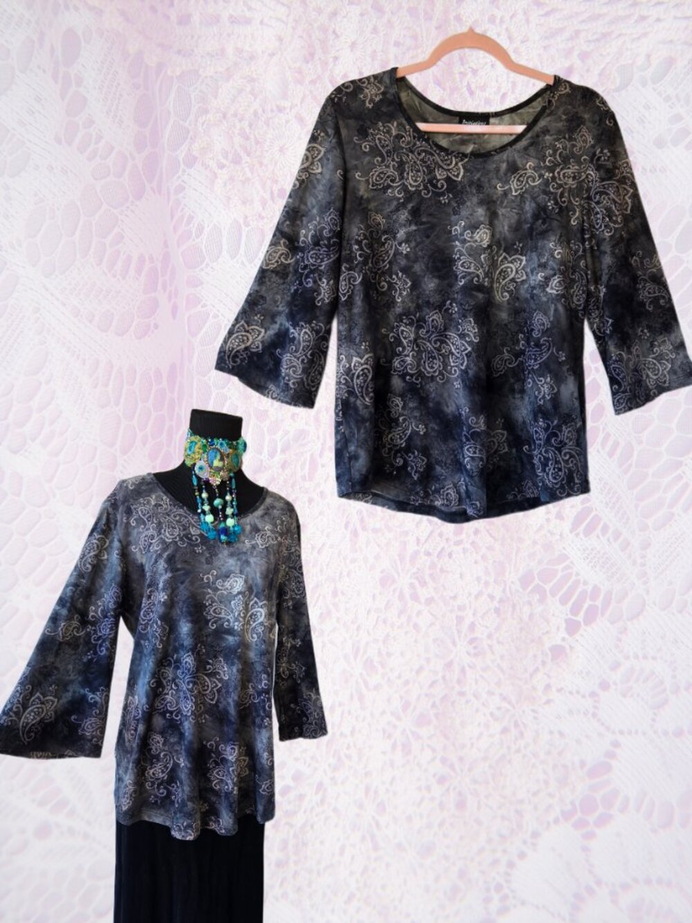 Initiatives Long Sleeve Blouse Fairycore Glitter Top Y2K-Style Formal Dinner